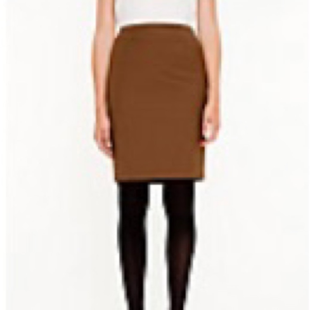 NWOT Le chateau wool blend pencil skirt camel toffee brown tan